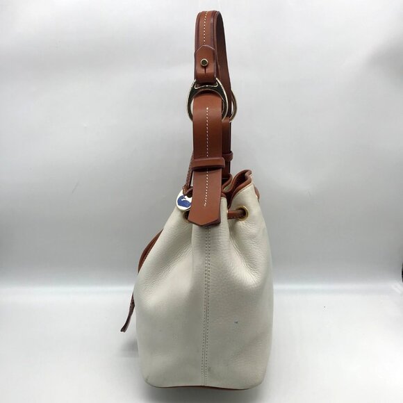 Dooney & Bourke Ivory & Brown Vintage Drawstring Shoulder Bag - Picture 4 of 11